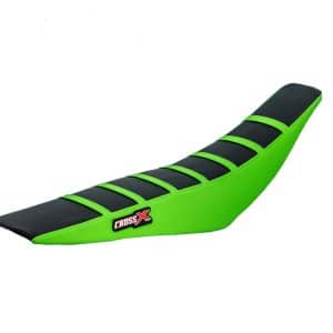 HOUSSE DE SELLE KAWASAKI KXF 250-450 TOP BLACK- SIDE GREEN-STRIPES GREEN 2016-2019