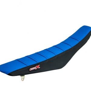 HOUSSE DE SELLE SUZUKI RM 85 TOP BLUE- SIDE BLACK-STRIPES BLUE 2002-2025