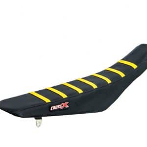 HOUSSE DE SELLE SUZUKI RMZ 250-450 TOP BLACK- SIDE BLACK-STRIPES YELLOW 2005-2009