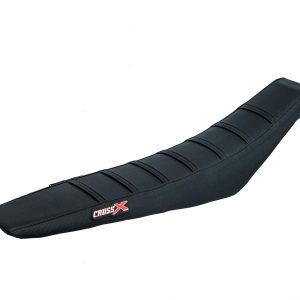 HOUSSE DE SELLE HUSQVARNA FC-TC - FE-TE - TOP BLACK- SIDE BLACK-STRIPES BLACK 2016-2019