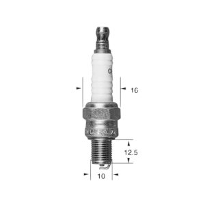 Bougie P-RZ9HC Ø10mm Culot: 12.5mm Equivalence CR6HSA 1979-2025