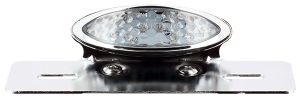 Feu arriere ovale led chromé avec support de plaque