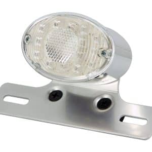 Feu Arrière LED Chromé + Support de Plaque