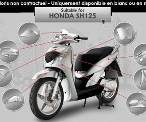 Kit Carrosserie Noire Honda SH125/150 jusqu'à 2005-2008