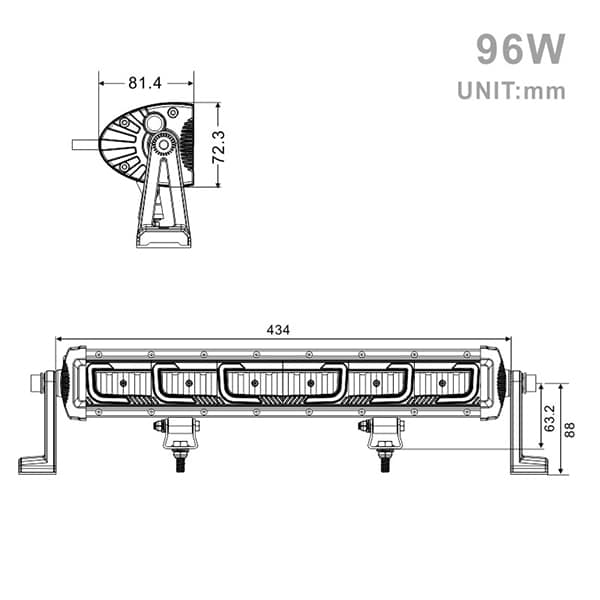 Projecteur Rectangulaire LED 96W 7875 Lum avec feux diurne – Image 2