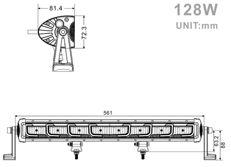 Projecteur LED 22 Pouce (561 mm) avec fonction clignotants – Image 3