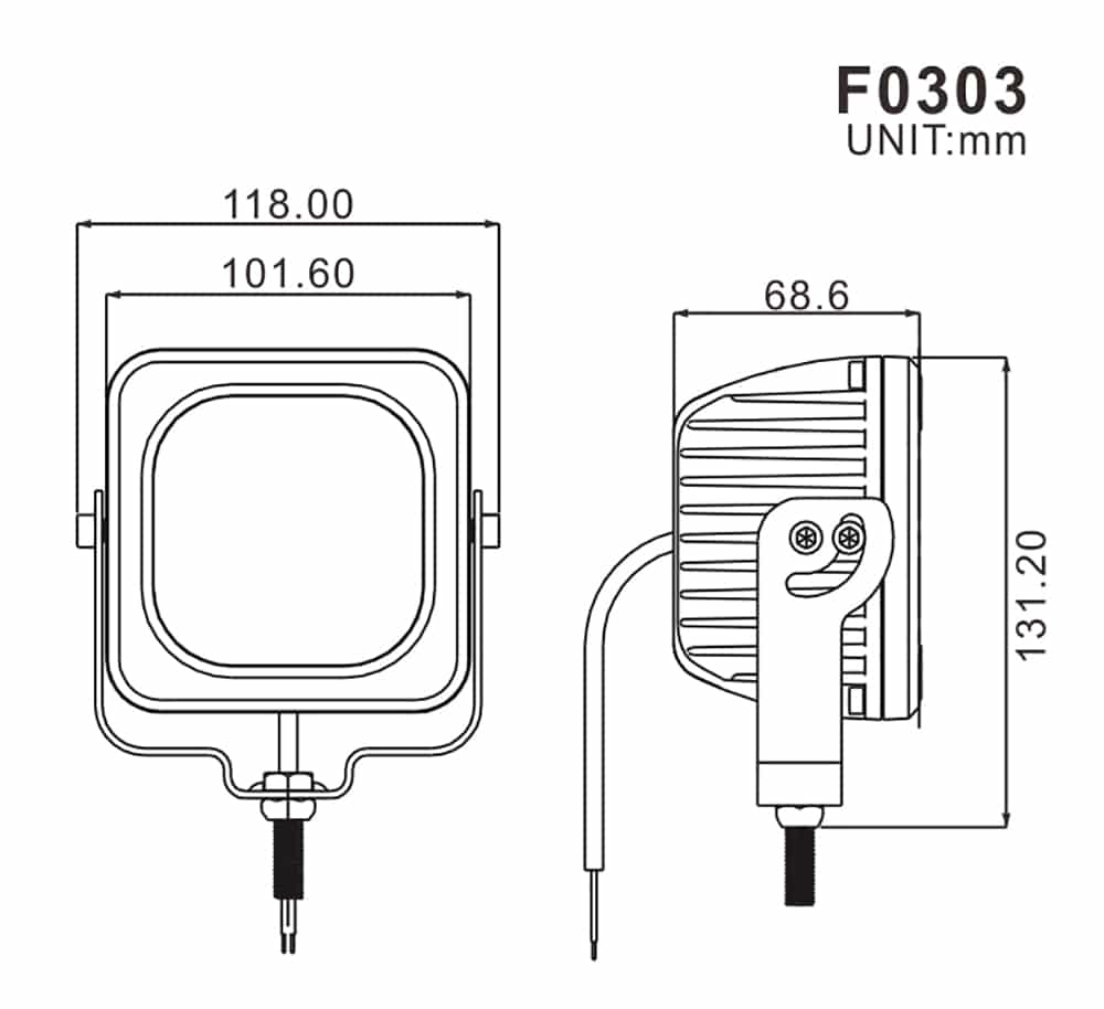 Projecteur LED 5 Pouces (101,6 mm) Cube 40W – Image 5