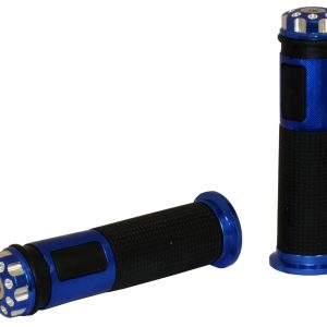 Poignées bi-matières noires/bleues Ø22/24mm