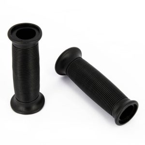 Poignées Moto Noires Lignées Vintage Grip