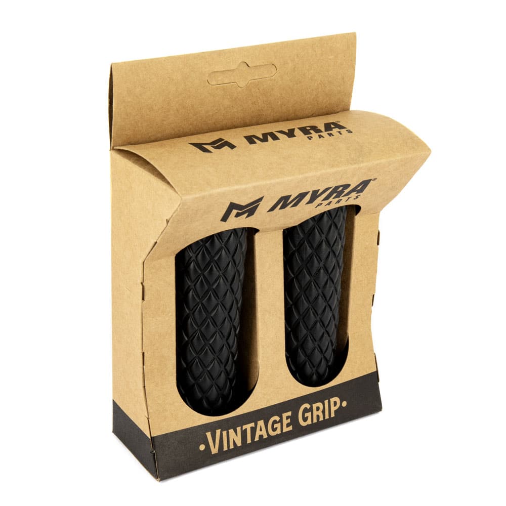 Poignées Moto Noires Diamond Vintage Grip – Image 2