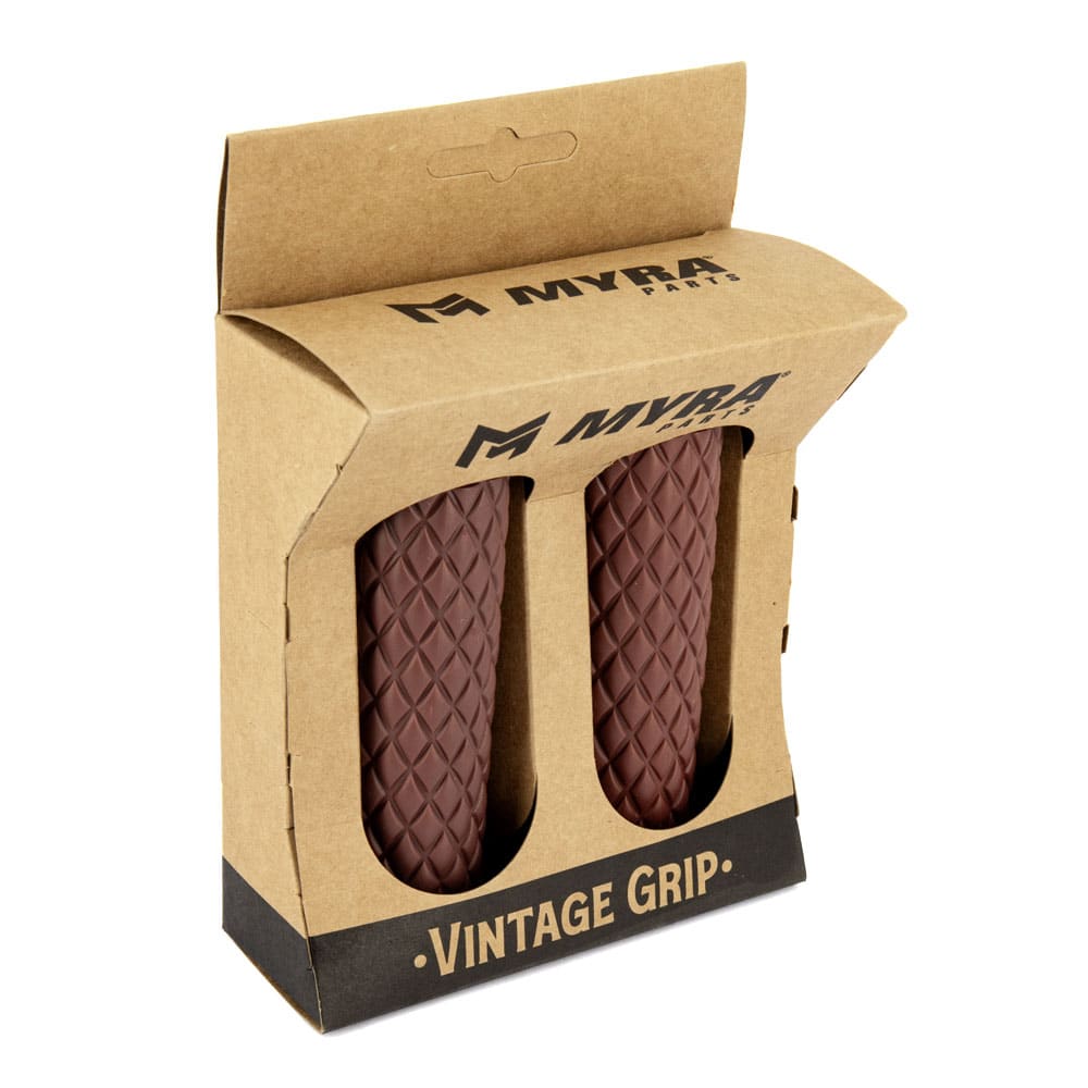 Poignées Moto Marron Diamond Vintage Grip – Image 2