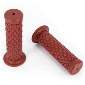 Poignées Moto Rouge Diamond Vintage Grip