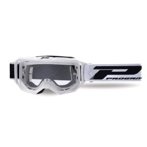 Masque Cross Progrip 3300 Vision Go Blanc Matt ecran Clair