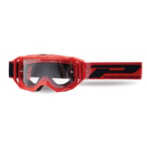 Masque Cross Progrip 3300 Vision Go Rouge Matt ecran Clair