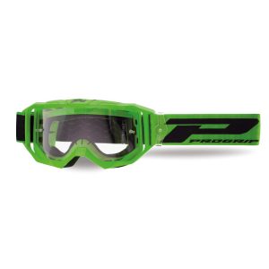 Masque Cross Progrip 3300 Vision Go Vert Matt ecran Clair