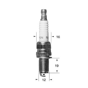 Bougie RA8HC Ø12mm Culot: 19mm - Equivalence DCPR7EA-9 1991-2020