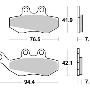 Plaquette de frein PERFTEC Métal Fritté haute performance norme KBA/ABE 1993-2022