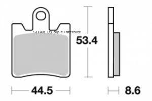 Plaquette de frein Sifam Métal Fritté haute performance norme KBA/ABE 1998-2019
