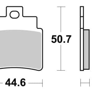 Plaquette de frein PERFTEC Métal Fritté haute performance norme KBA/ABE - SYM GT 2001-2025