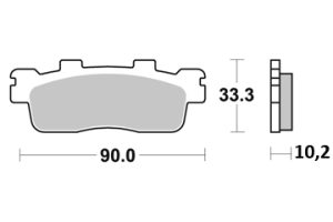 Plaquette de frein - Semi-métal R90 2009-2022
