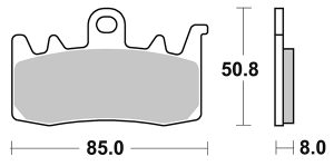 Plaquette de frein PERFTEC Métal Fritté haute performance norme KBA/ABE - Etrier BREMBO 2013-2025