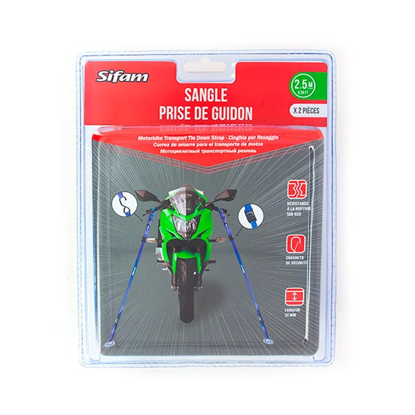 Sangles de guidon BLUE FORCE (x2) avec Crochets Sécurité - 32 x 250 mm - 500Kg – Image 2