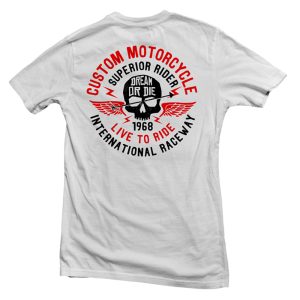 T-Shirt Blanc LIVE TO RIDE