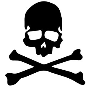 Sticker Reflechissant Noir - Tête de mort