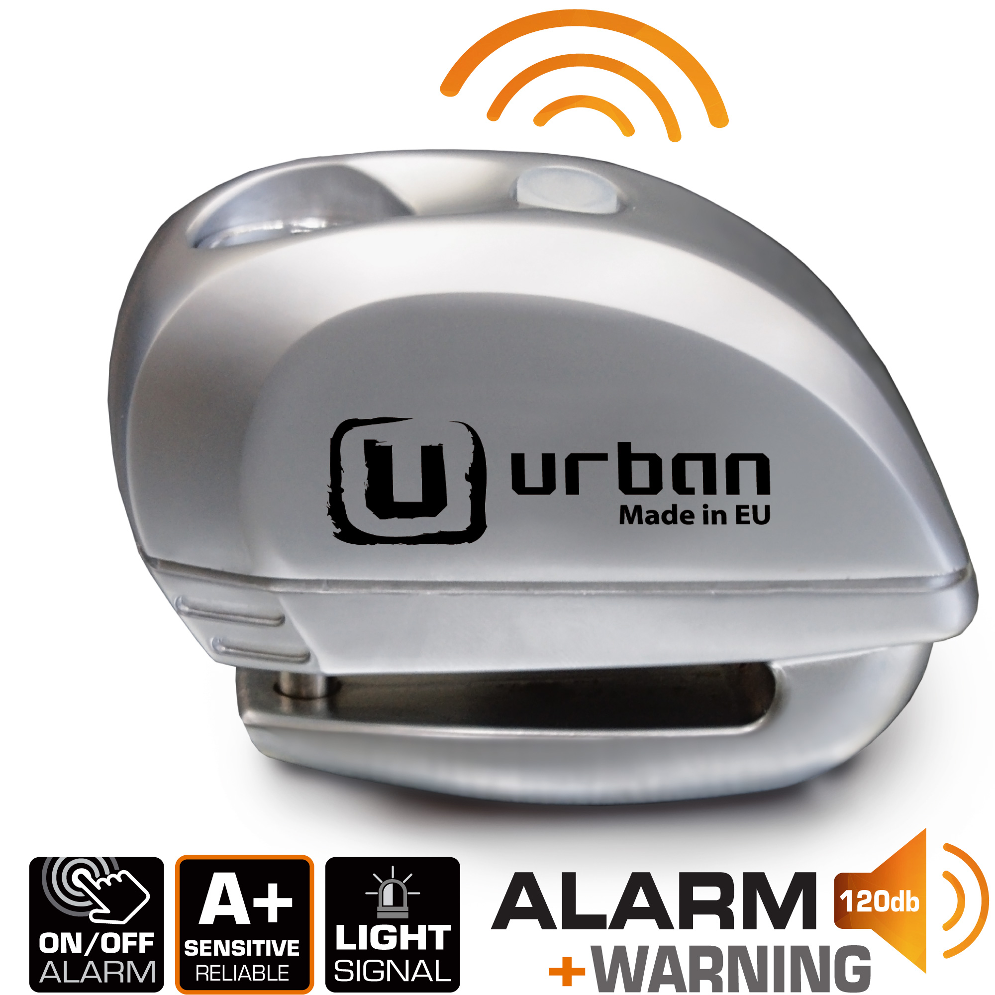 Bloque Disque ø6 mm avec ALARME et AVERTISSEUR métal brossé – Image 2