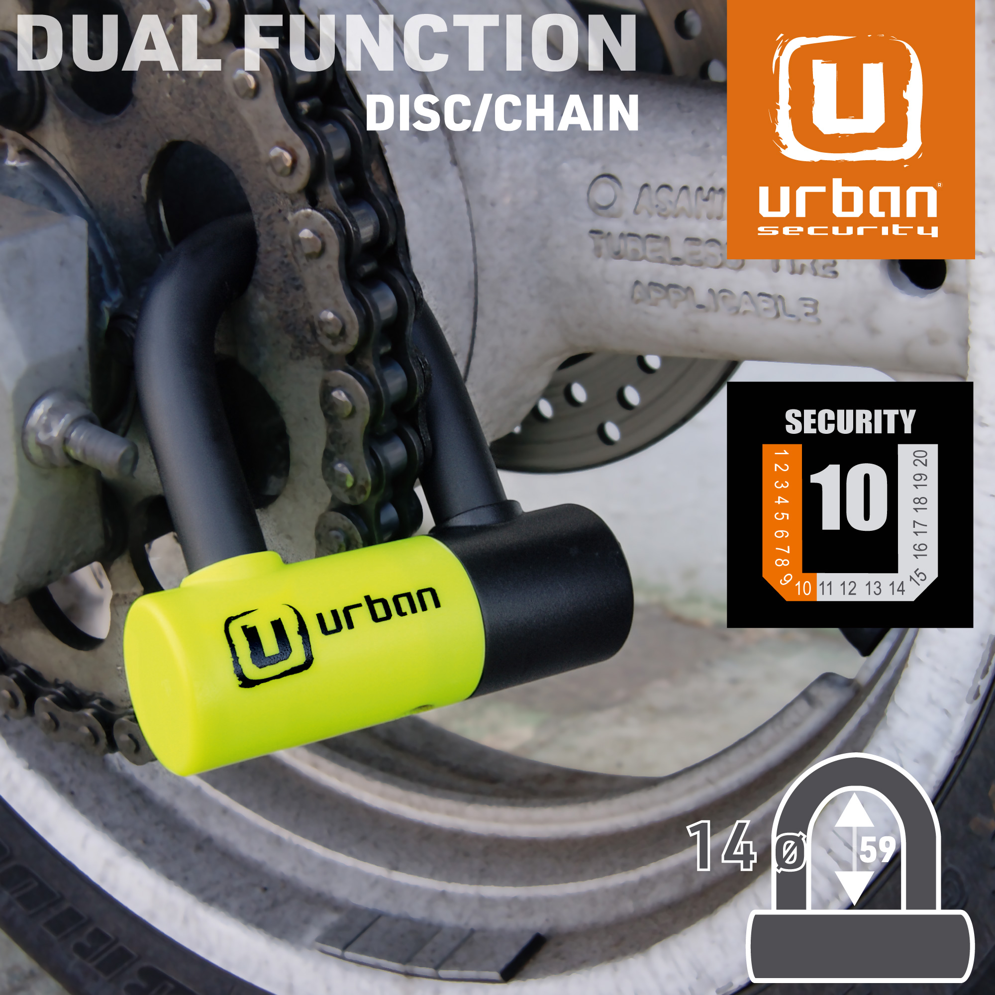 Mini U Ø14 - 40x60 - Jaune et noir – Image 3