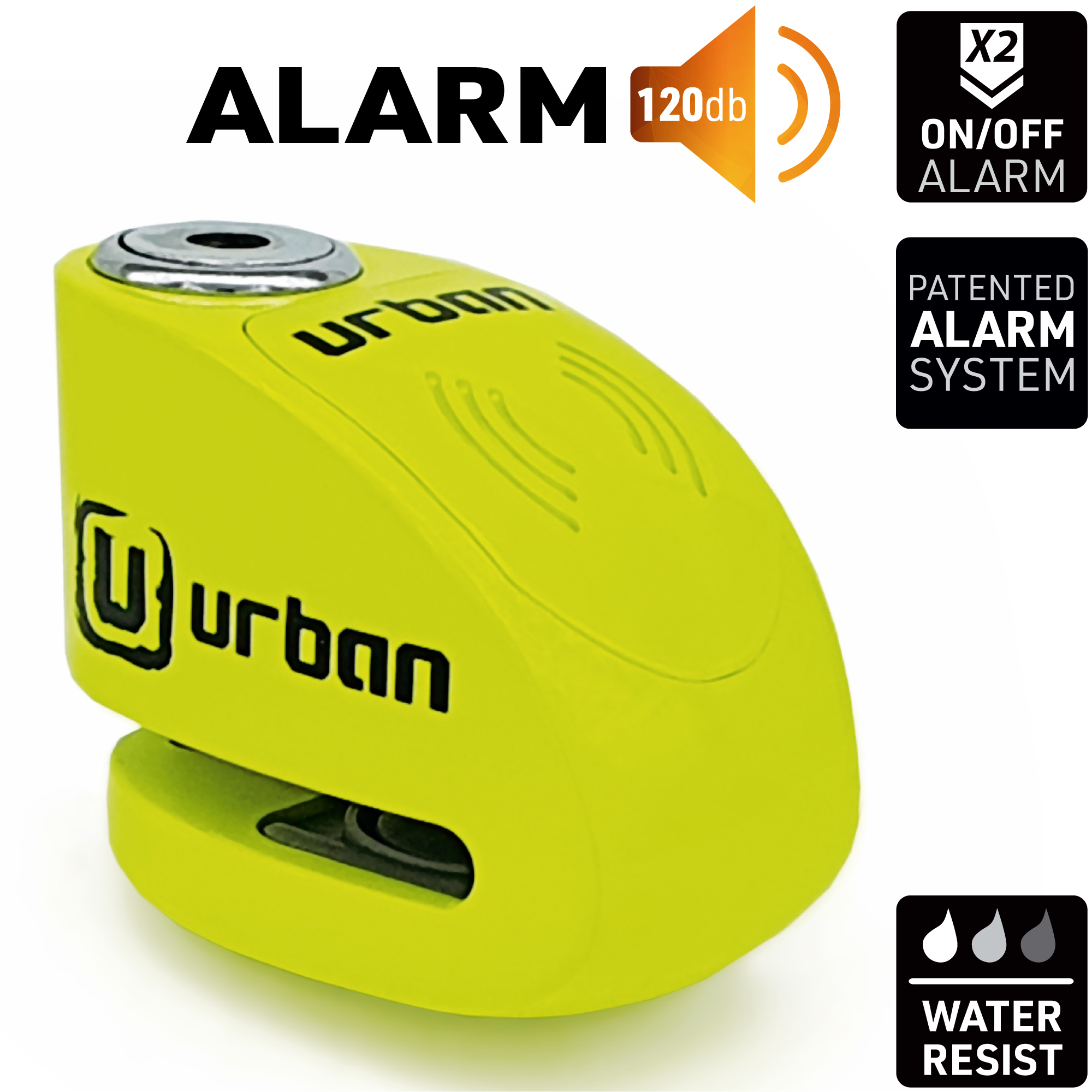 Bloque Disque Ø6 mm avec ALARME - Jaune Fluo – Image 2