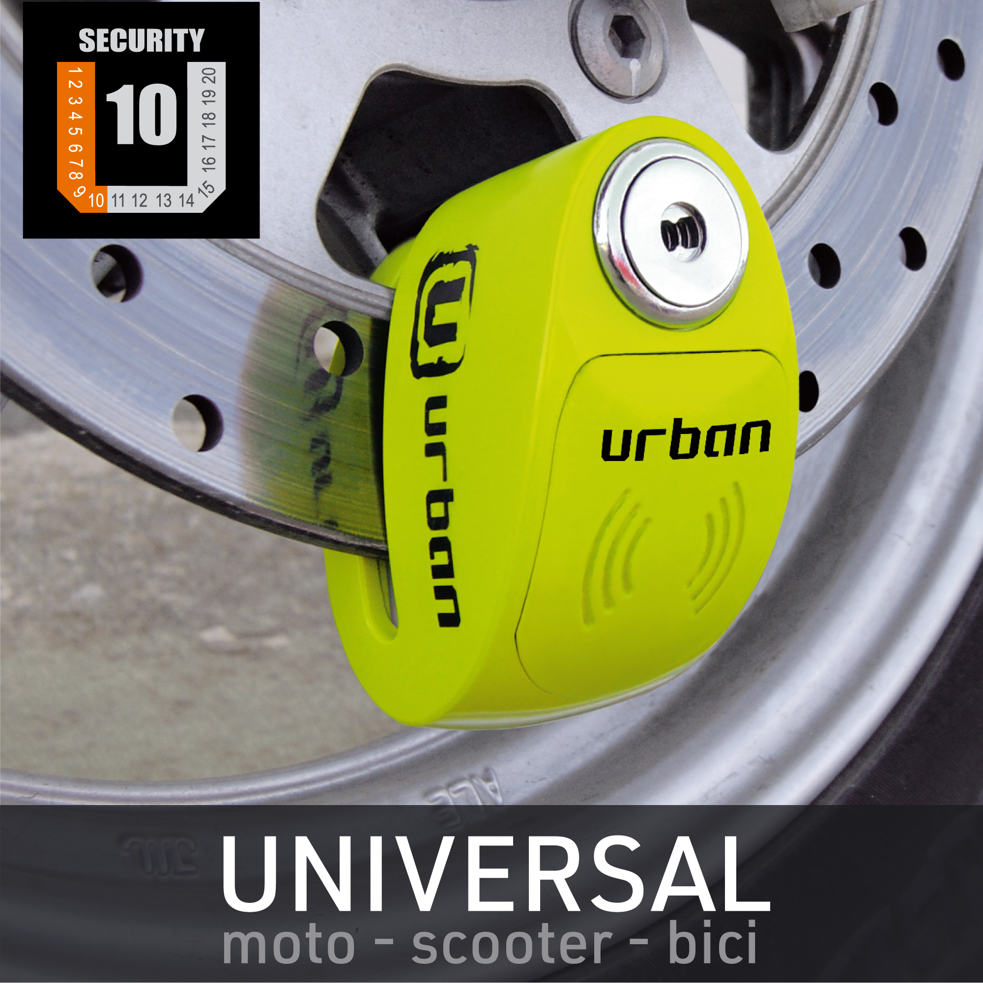 Bloque Disque Ø6 mm avec ALARME - Jaune Fluo – Image 3