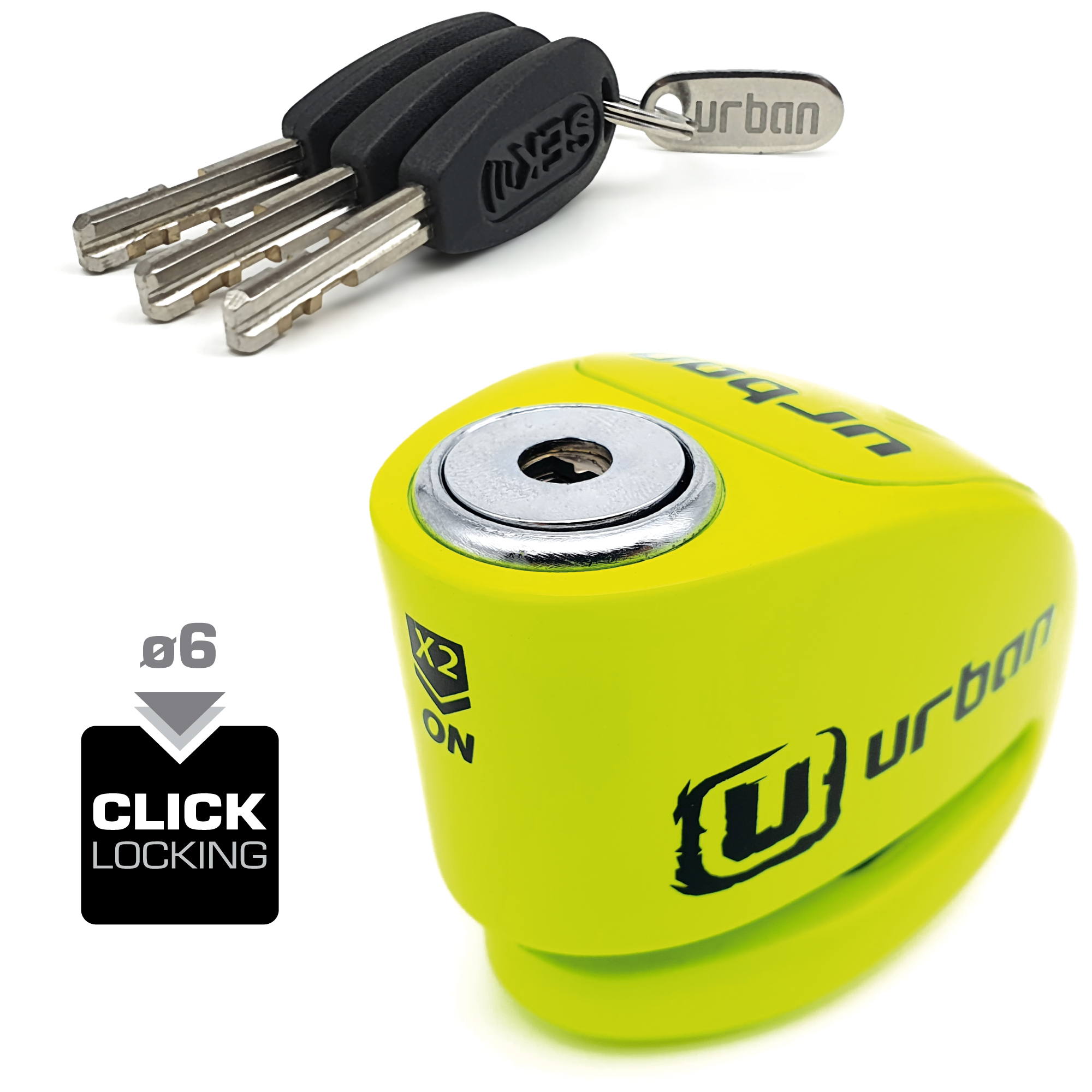 Bloque Disque Ø6 mm avec ALARME - Jaune Fluo – Image 4