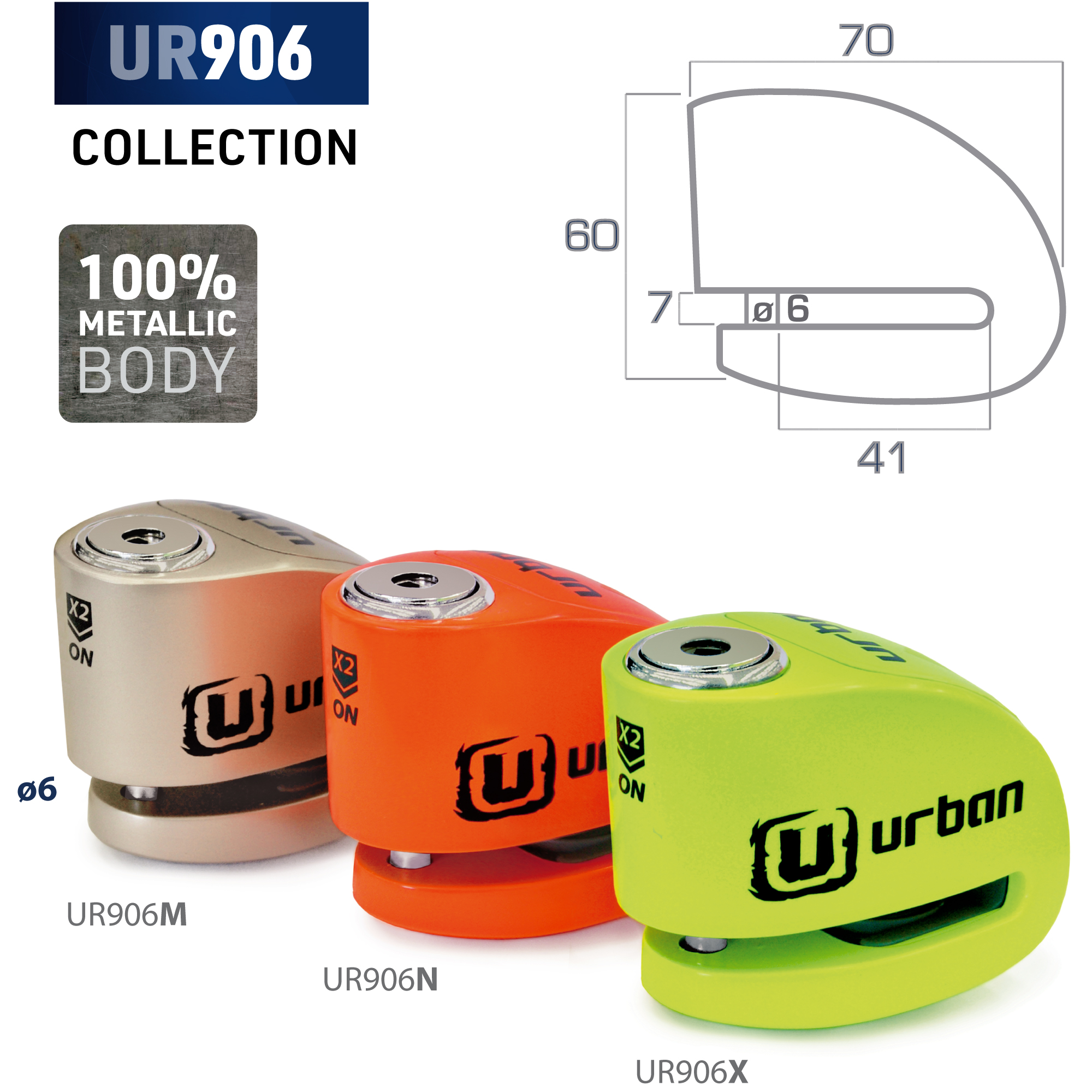 Bloque Disque Ø6 mm avec ALARME - Jaune Fluo – Image 6