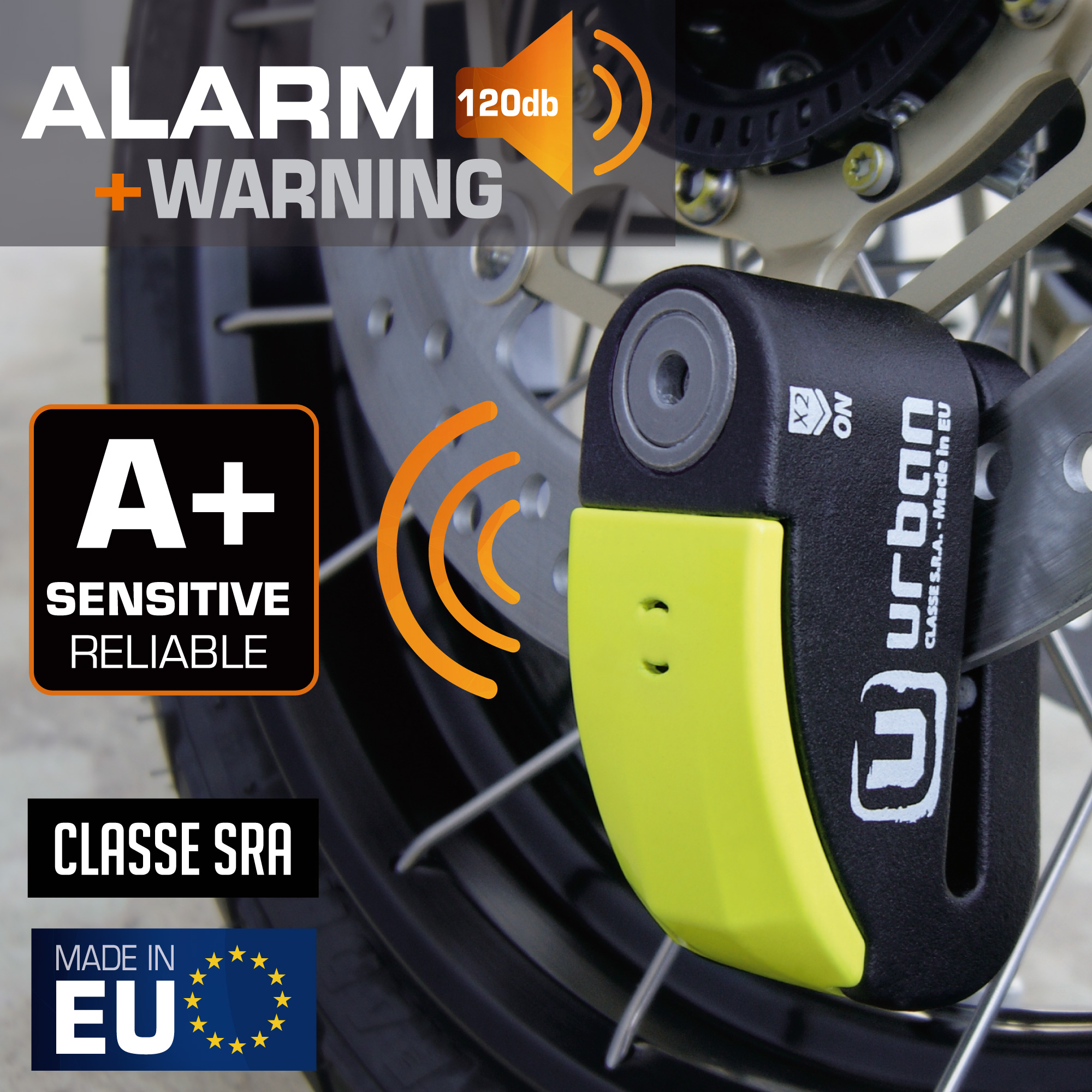 Antivol SRA - Bloque Disque Noir et jaune ø14 mm - Hi-Tech Alarme – Image 3