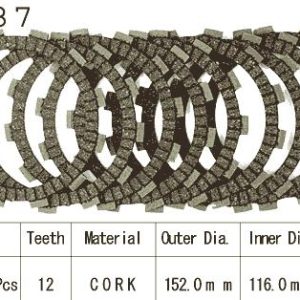 Kit Disques d'Embrayage Garnis Cross Rmx 250 / 1989-1999