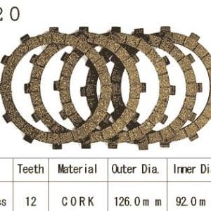 Kit Disques d'Embrayage Garnis Ke125 A 76-83 1976-1987