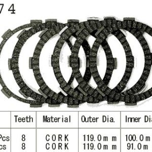 Kit Disques d'Embrayage Garnis Kmx125 A4/A5 / 1988-1992