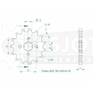 Pignon 15 Dents - Pas 420 - Similaire JTF1127 2021-2025
