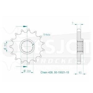 Pignon 15 Dents - Pas 428 - Similaire JTF409