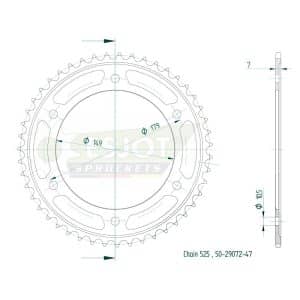Couronne Acier 47 dents - Pas 525 2025-2026