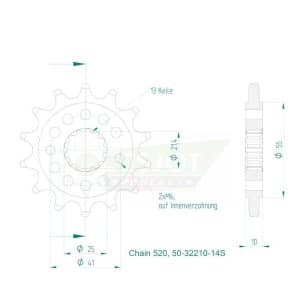 Pignon Ultralight 14 Dents - Pas 520 2025-2026