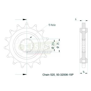 Pignon Silencieux 15 Dents - Pas 520 - Similaire JTF565 1989-2026